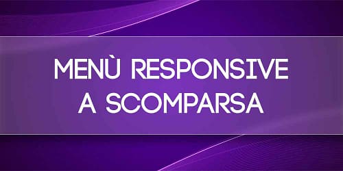 Template menu responsive a scomparsa con scroll down/up